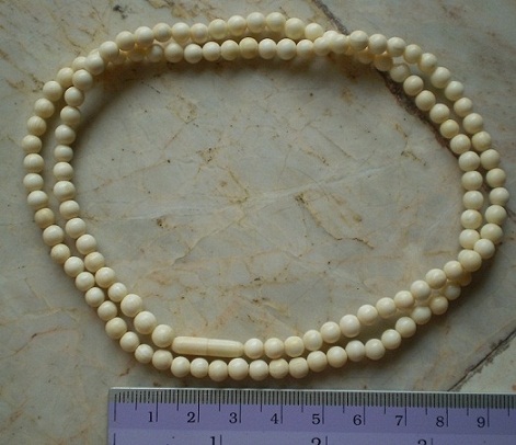 สร้อยประคำ 5 มิล  งาช้างแท้  เคาะเดียว 