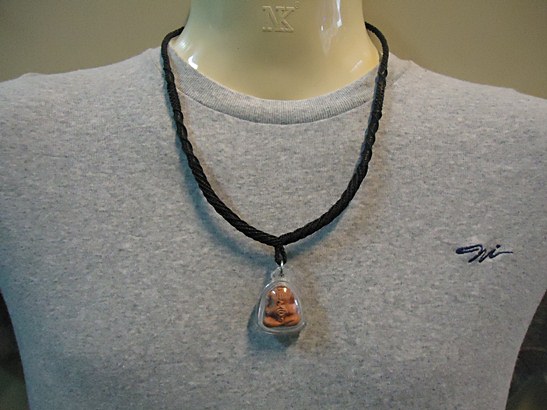 *วัดใจ* สร้อยคอเชือกเทียนถัก งานถักด้วยมือทั้งเส้น ความยาว 19 นิ้ว ห้อยพระหนึ่งองค์