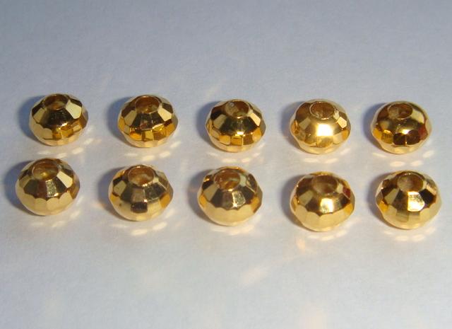 เม็ดทองตัดเหลี่ยม 90 % ขนาด 5 mm จำนวน 10 เม็ด 