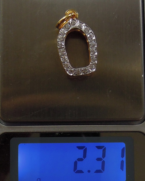 กรอบทองฝังเพชรรัสเซีย18เม็ด มือ1ใส่ พระปรกจ้อย ลป.ทิม วัดละหารไร่ จ.ระยอง, พระปรกจ้อย ลพ.ผาง2.31กรัม