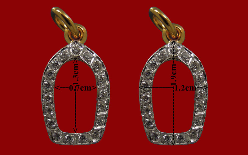 กรอบทองฝังเพชรรัสเซีย18เม็ด มือ1ใส่ พระปรกจ้อย ลป.ทิม วัดละหารไร่ จ.ระยอง, พระปรกจ้อย ลพ.ผาง2.31กรัม