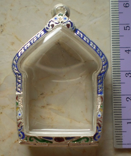 ตลับเงินลงยา  เปิดหลัง  ใส่พระขุนแผนผงพรายพิมพ์ใหญ่  ลป ทิม  เคาะเดียวย