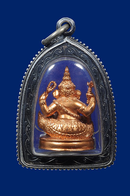 พระพิฆเนศวร โบสถ์พราหมณ์ ปี 39 เนื้อทองแดง เลี่ยมเงิน สวยมากๆ