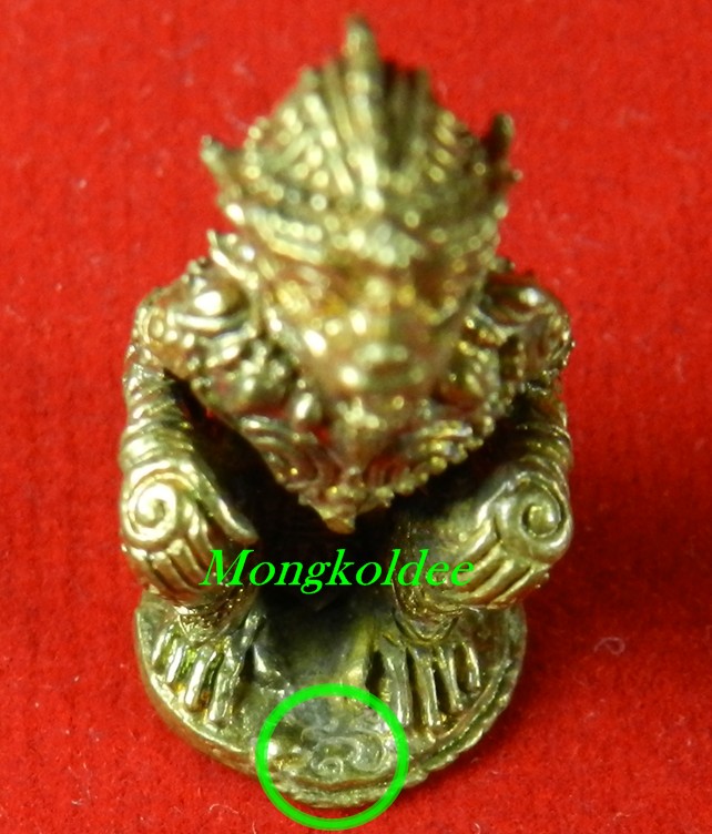 หนุมานปราบไตรจักร เนื้อปลอกลูกปืน ก้นอุดผงพราย หมายเลข 1334 หลวงพ่อสาคร ปี55
