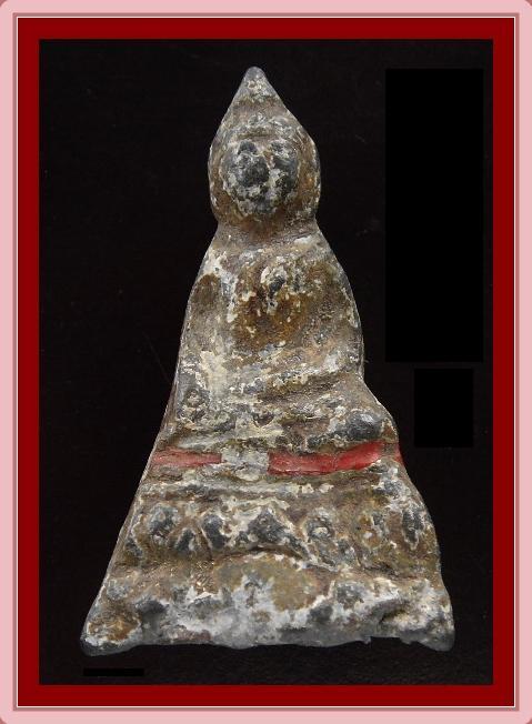 พระกรุรัตนโกสินทร์ เนื้อตะกั่วสนิมแดง มีทาชาดสีแดง มาพร้อมบัตรรับรอง