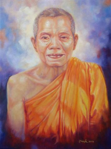 ภาพวาดสีน้ำมัน หลวงพ่อคูณ ปริสุทโธ ขนาด 30x40 cm.งานเพ้นท์บนผ้า canvas ไม่ใช่งานพิมพ์หรือโปสเตอร์