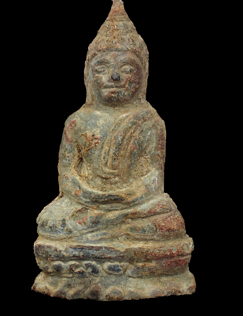 พระกรุเนื้อชินตะกั่วสนิมแดง ยุครัตนโกสินทร์ พิมพ์สมาธิ 