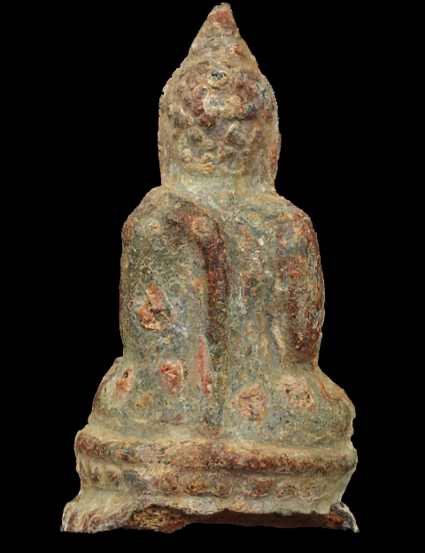 พระกรุเนื้อชินตะกั่วสนิมแดง ยุครัตนโกสินทร์ พิมพ์สมาธิ 