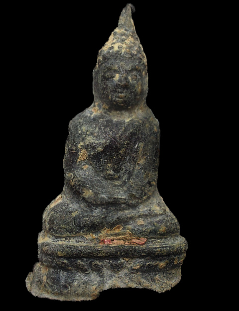 พระกรุเนื้อชินตะกั่วสนิมแดง ยุครัตนโกสินทร์ พิมพ์สมาธิ 