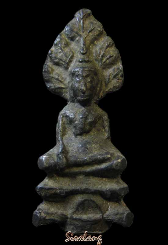 พระกรุวัดเลียบ เนื้อชินตะกั่ว ปรกโพธิ์ พิมพ์เล็ก