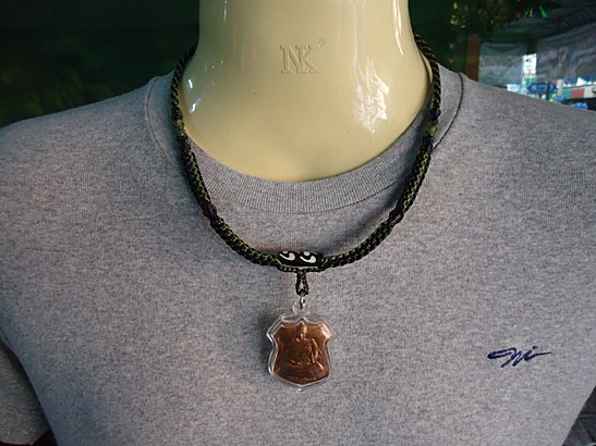 *วัดใจ* สร้อยคอเชือกเทียนถัก งานถักด้วยมือทั้งเส้น ความยาว 20 นิ้ว ห้อยพระหนึ่งองค์