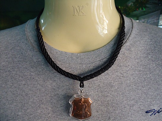 *วัดใจ* สร้อยคอเชือกเทียนถัก งานถักด้วยมือทั้งเส้น ความยาว 20 นิ้ว ห้อยพระหนึ่งองค์