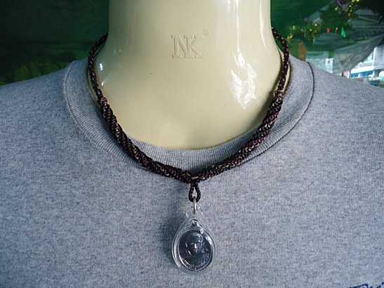 *วัดใจ* สร้อยคอเชือกเทียนถัก งานถักด้วยมือทั้งเส้น ความยาว 19 นิ้ว ห้อยพระหนึ่งองค์