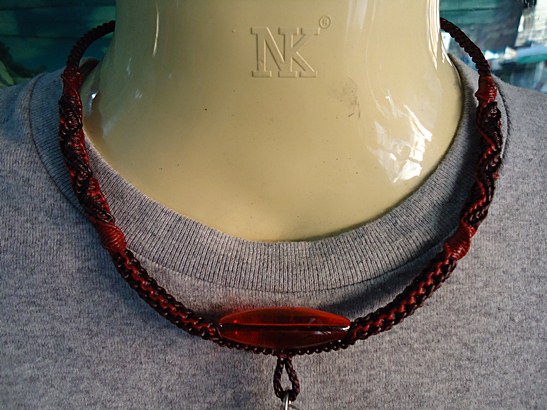 *วัดใจ* สร้อยคอเชือกเทียนถัก งานถักด้วยมือทั้งเส้น ความยาว 19 นิ้ว ห้อยพระหนึ่งองค์