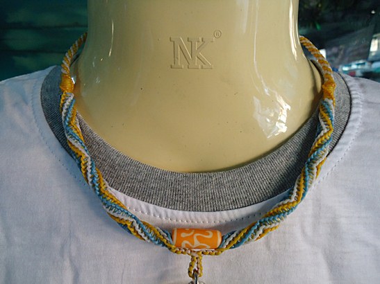 *วัดใจ* สร้อยคอเชือกเทียนถัก งานถักด้วยมือทั้งเส้น ความยาว 19 นิ้ว ห้อยพระหนึ่งองค์