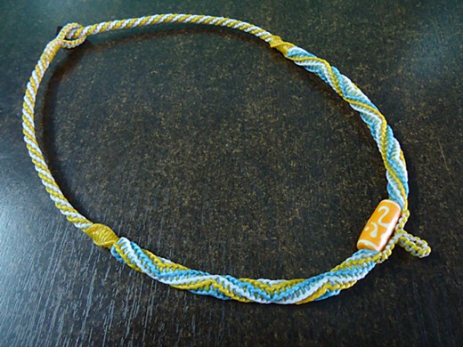 *วัดใจ* สร้อยคอเชือกเทียนถัก งานถักด้วยมือทั้งเส้น ความยาว 19 นิ้ว ห้อยพระหนึ่งองค์