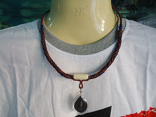 *วัดใจ* สร้อยคอเชือกเทียนถัก งานถักด้วยมือทั้งเส้น ความยาว 21 นิ้ว ห้อยพระหนึ่งองค์