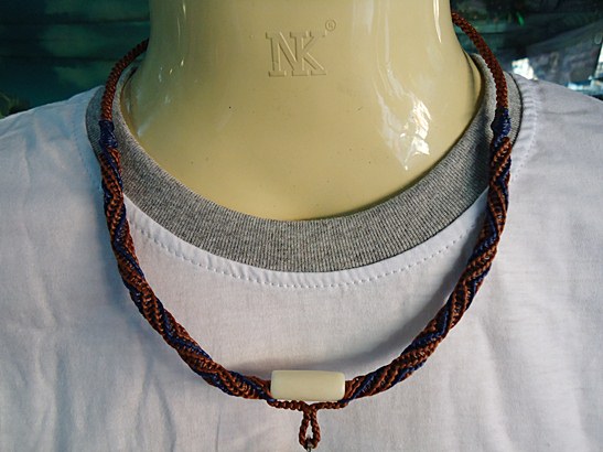 *วัดใจ* สร้อยคอเชือกเทียนถัก งานถักด้วยมือทั้งเส้น ความยาว 21 นิ้ว ห้อยพระหนึ่งองค์