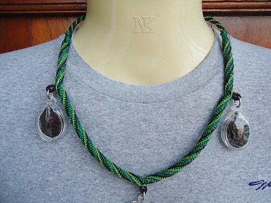 	*วัดใจ* สร้อยคอเชือกเทียนถัก งานถักด้วยมือทั้งเส้น ความยาว 23 นิ้ว ห้อยพระ 3 องค์