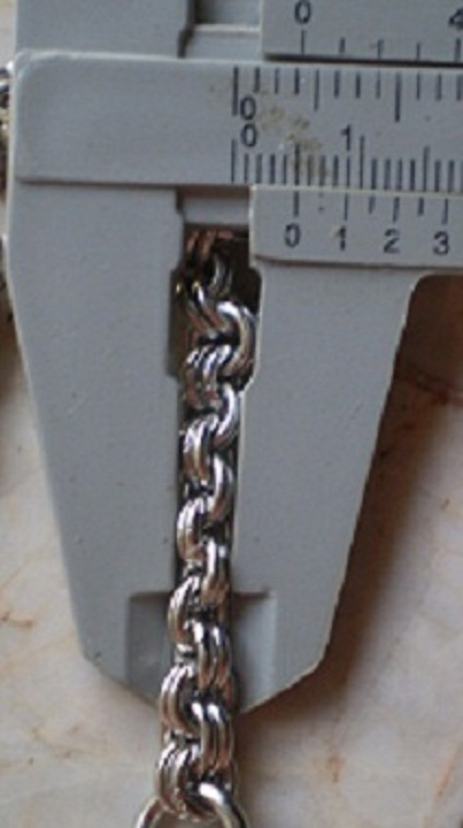 สร้อยสแตนเลส  ลายห่วงคู่  หนา 5 มิล  ห้อยพระ 9 องค์  เคาะเดียว 