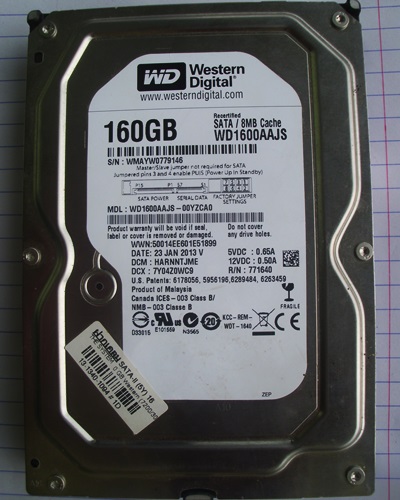 เคาะเดียว ฮาร์ดดิส WD 160GB SATA/16MB Cache (WD1600AAKS)