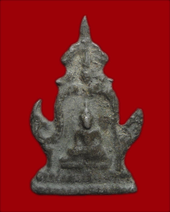 พระซุ้มเสมาทิศ กรุวัดอรัญญิก พิษณุโลก เนื้อชินเงิน