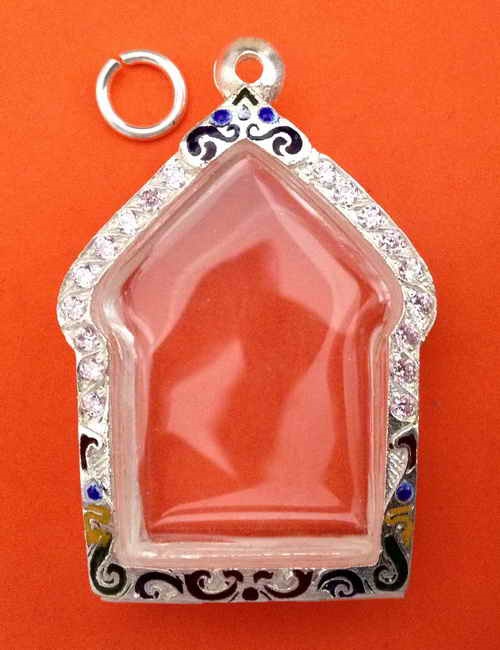 @ สินค้ามือ 1 @ ตลับเงินลงยาฝังพลอย ใส่พระขุุนแผนหลวงปู่ทิม วัดระหารไร่ หรือ หลวงพ่อสาคร วัดหนองกรับ