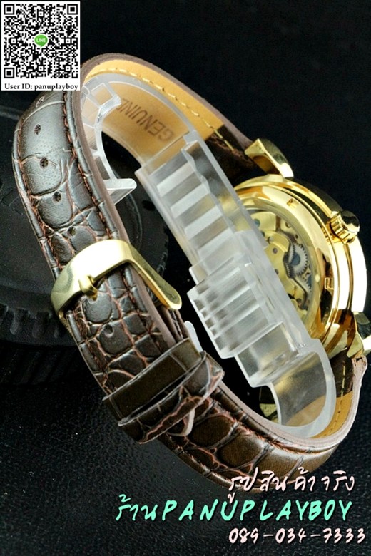 ★ OMEGA สายหนัง ระบบออโต้ ไม่ใช้แบตเตอรี่ ★