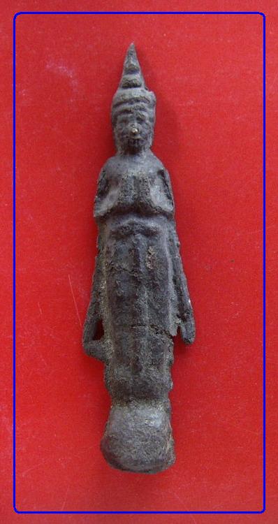 พระกรุวัดเกาะ หรือ วัด สัมพันธวงศ์ เนื้อชินเงิน   พิมพ์ปางห้ามสมุทร 