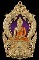 พระพุทธสิหิงค์ เหรียญเสมาฉลุ ยกองค์ รุ่น สิหิงค์๕๕ บรอนซ์แก่ทองลงยา สีม่วง หมายเลข ๓๘๙