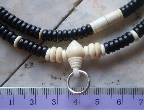 สร้อยกะลาตาเดียว  บวกงาช้างแท้  ห่วงกลางหัวขุน เคาะเดียว 