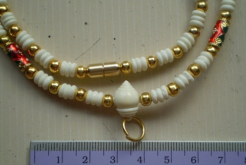 สร้อยกระดูกช้าง  สลับทองไมครอน  ห่วงกลางหัวขุน  เคาะเดียว 