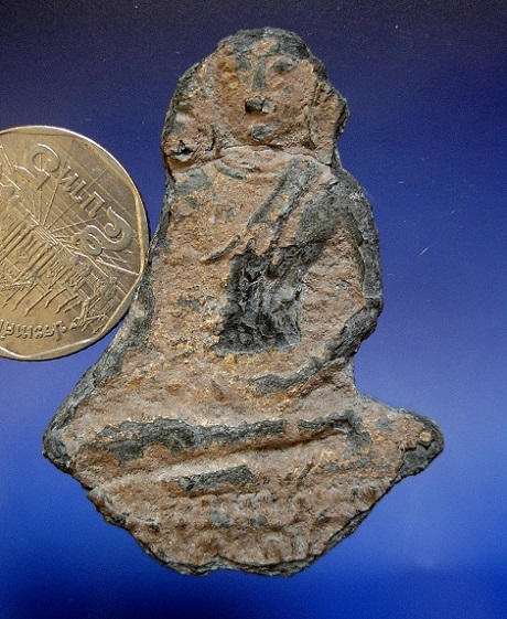 พระร่วงนั่งอู่ทอง  จ.กาญจนบุรี เนื้อชินเงินทองเดิม