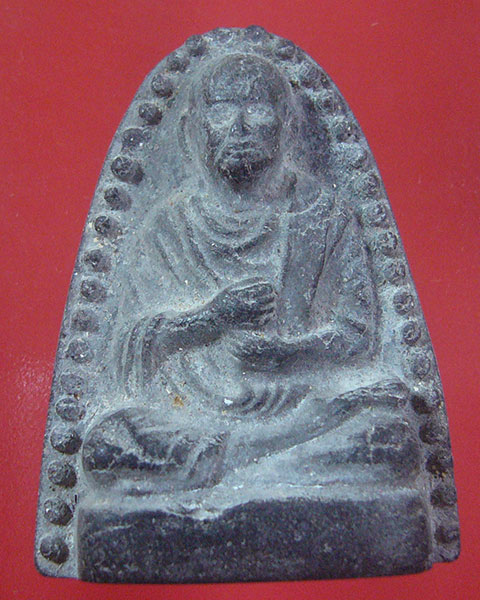 รูปเหมือนสมเด็จพุฒาจารย์โต หลวงปู่นาค วัดระฆัง เนื้อดำ หลังเรียบ