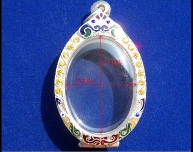 ตรับพระเงินแท้ ลงยา ล้อมพลอย มือหนึ่ง