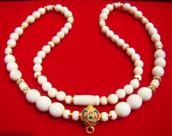 สร้อยงาช้าง+ทองคำ ความยาวประมาณ 24 นิ้ว 