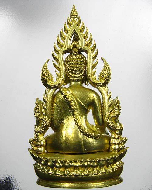 พระพุทธชินราช พิมพ์แต่งฉลุลอยองค์ เนื้อทองระฆัง รุ่น จอมราชันย์ หมายเลข 409