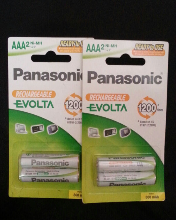 ถ่านชาร์จ Panasonic Evolta 1.2v 800mAh ขนาดAAA ราคาถูกแพ็คคู่×2แพ็ค