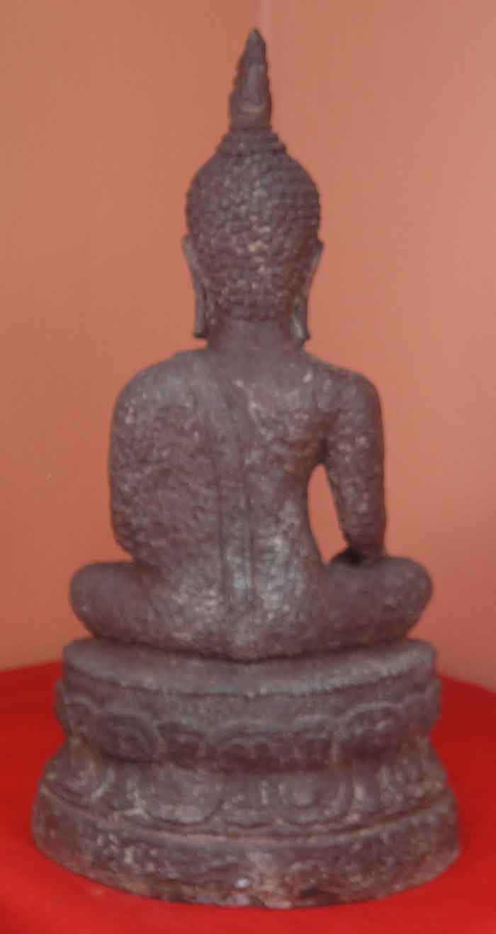 (((วัดใจเคาะเดียว๑๐บาท)))พระพุทธรูปศิลปะแบบสุโขทัย เนื้อศิลาแลงหล่อ ขนาดหน้าตัก 5 นิ้ว งานฝีมือพุทธศ