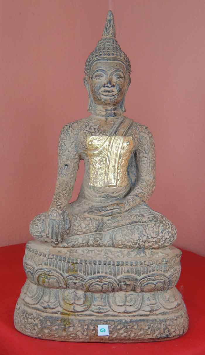 (((วัดใจเคาะเดียว๑๐บาท)))พระพุทธรูปศิลปะแบบสมัยอู่ทอง เนื้อศิลาแลงหล่อ ขนาดหน้าตัก 5 นิ้ว งานฝีมือพ
