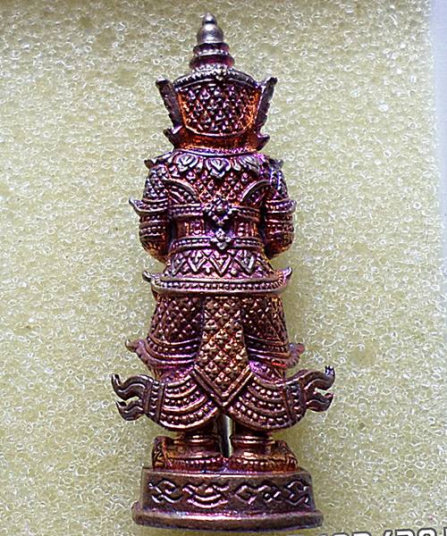 องค์ท้าวเวสสุวัณ จับตะกรุด นะโภคทรัพย์ หลวงพ่อฟู วัดบางสมัคร เนื้อทองแดง ตะกรุดเงิน