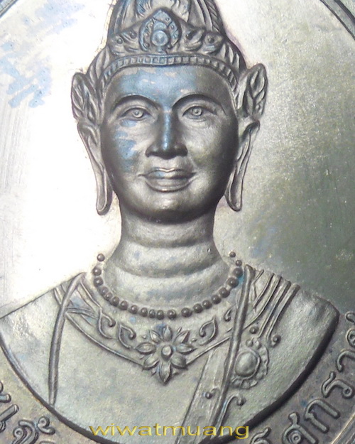 เหรียญพระเจ้าศรีธรรมโศกราช หลังวัดบรมธาตุ จ.นครศรีธรรมราช ปี2546 เนื้อทองแดง