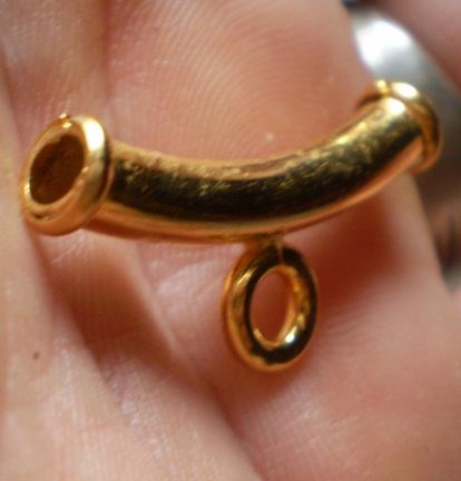 ห่วงกลางสร้อย  เงินแท้โค้ง  ชุบทองแท้  เคาะเดียว 