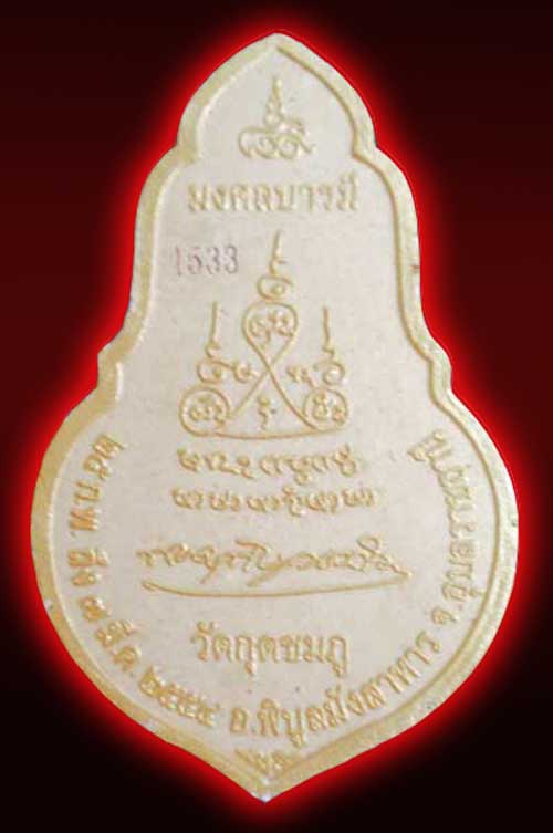 เหรียญหลวงปู่คำบุ รุ่นเยือนอินเดีย เนื้อผงลงทอง 2 องค์ สีน้ำต่ล no.205 + สีขาว no. 1533