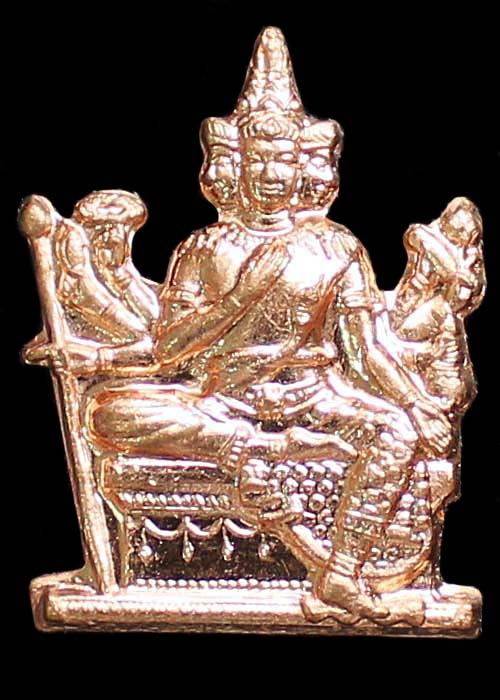พระพรหมยกโบสถ์ หลวงพ่อชำนาญ วัดบางกุฎีทอง ปทุมธานี (เนื้อทองแดง)