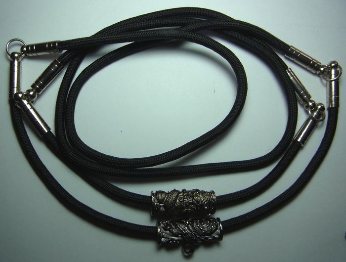 (( 2เส้น )) สร้อยเชือกร่ม ห่วงแสตนเลส ตัวห้อยลายมังกร ยาว 24 นิ้ว ของใหม่