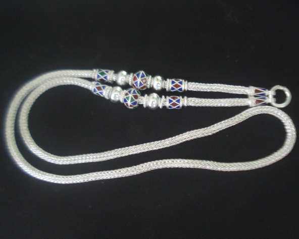 สร้อยเงินแท้ ลงยา หนัก 5 บาท ขนาด 4.5 มิล....ยาว 35 cm สวมหัวได้