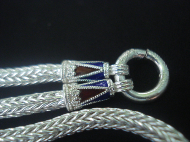 สร้อยเงินแท้ ลงยา หนัก 5 บาท ขนาด 4.5 มิล....ยาว 35 cm สวมหัวได้