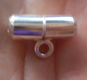 ข้อต่อตัวจบ  เงินแท้  แบบมีห่วง  ไซร์ใหญ่  รูใหญ่  เคาะเดียว