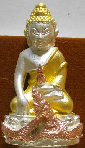 พระกริ่งศรีสุทโธ เนื้อสัมฤทธิ์ชุบสามกษัตริย์ รุ่นอายุวัฒนะ90 หลวงปู่คำบุ วัดกุดชมภู สร้างแค่ 799